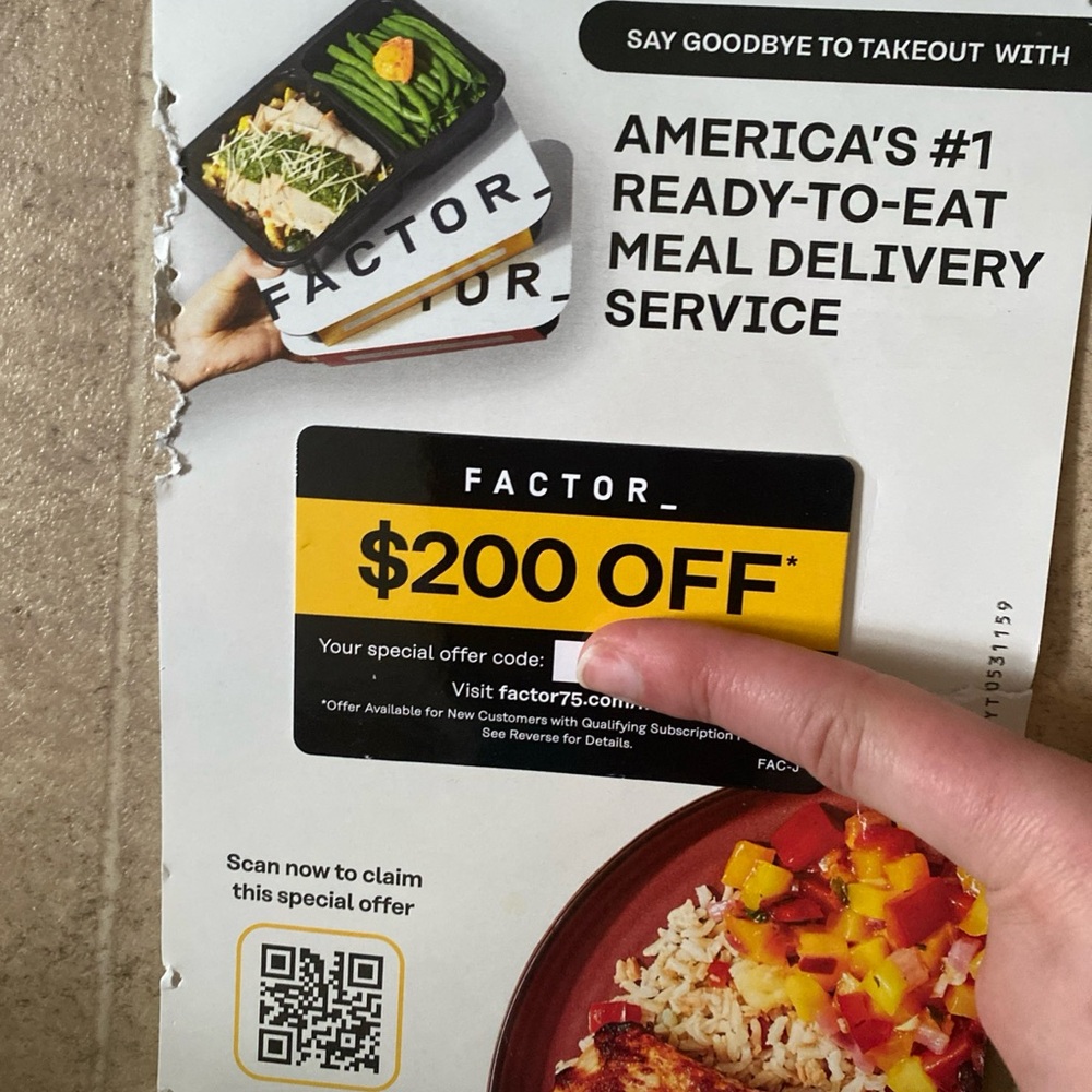 Factor Meal Delivery $200 Off Coupon